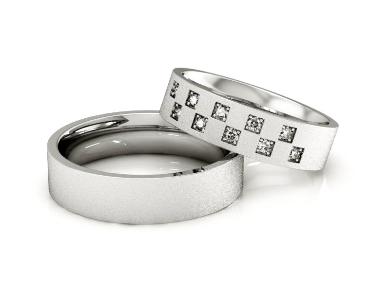 Obrączki zlote z diamentami złoto próba 585 - P50140T63bms — zdjęcie 2