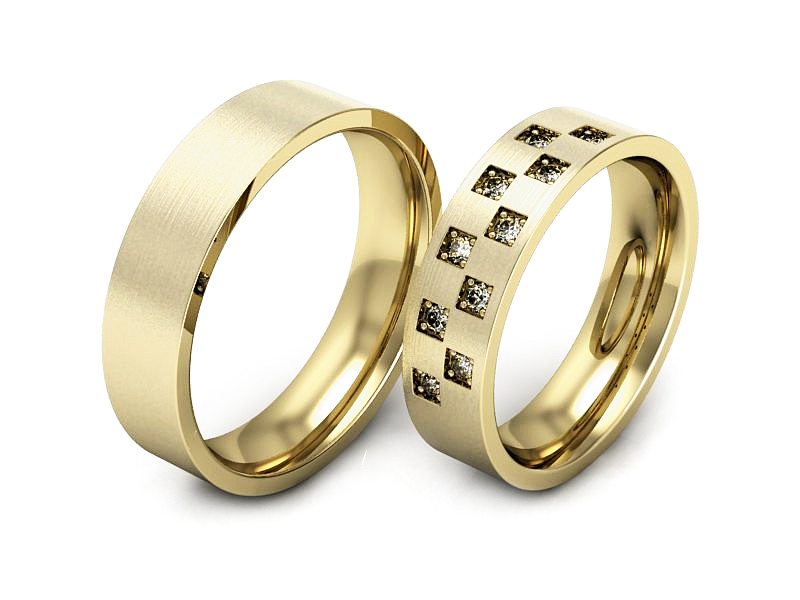 Obrączki zlote z diamentami złoto próba 585 - P50140T63zmp — zdjęcie 3