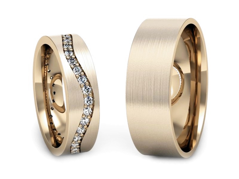 Obrączki z brylantami złote różowe złoto 585 - P50145T36cmp — zdjęcie 3