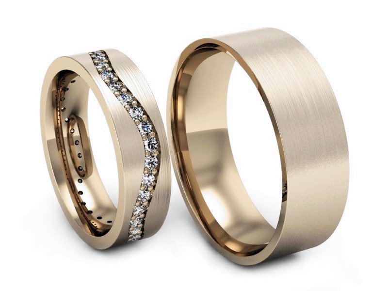 Obrączki z brylantami złote różowe złoto 585 - P50145T36cmp