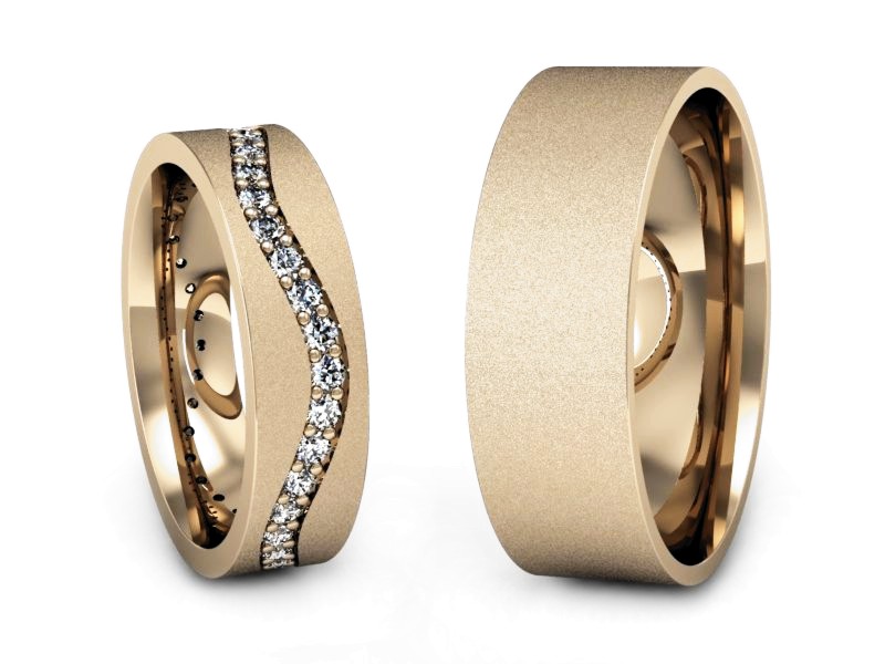 Obrączki z brylantami złote różowe złoto 585 - P50145T36cms — zdjęcie 3