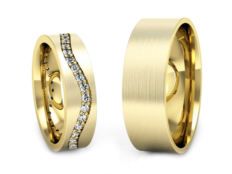 Obrączki z brylantami złote żółte złoto 14k - P50145T36zmp — zdjęcie 3