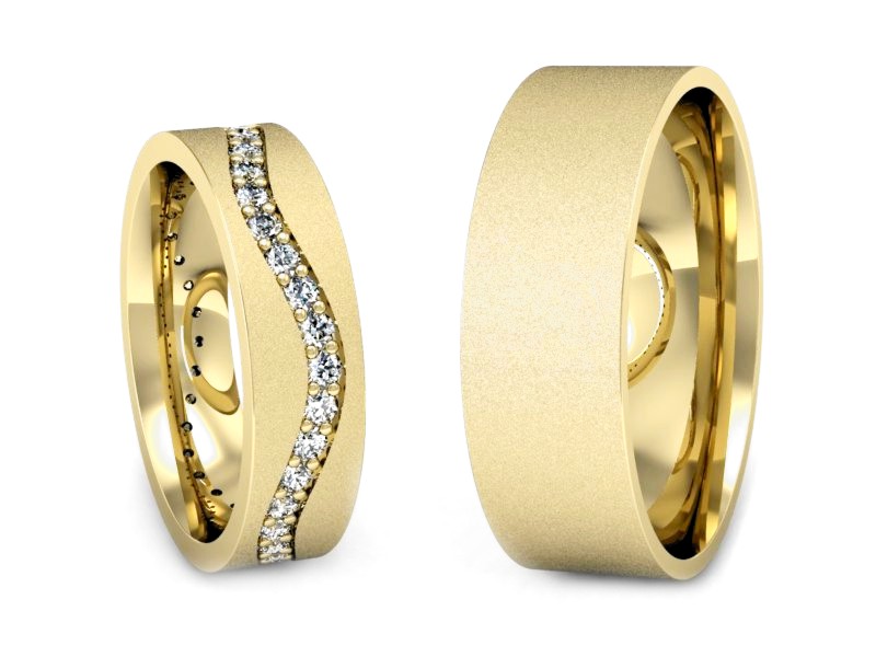 Obrączki z brylantami złote żółte złoto 14k - P50145T36zms — zdjęcie 3