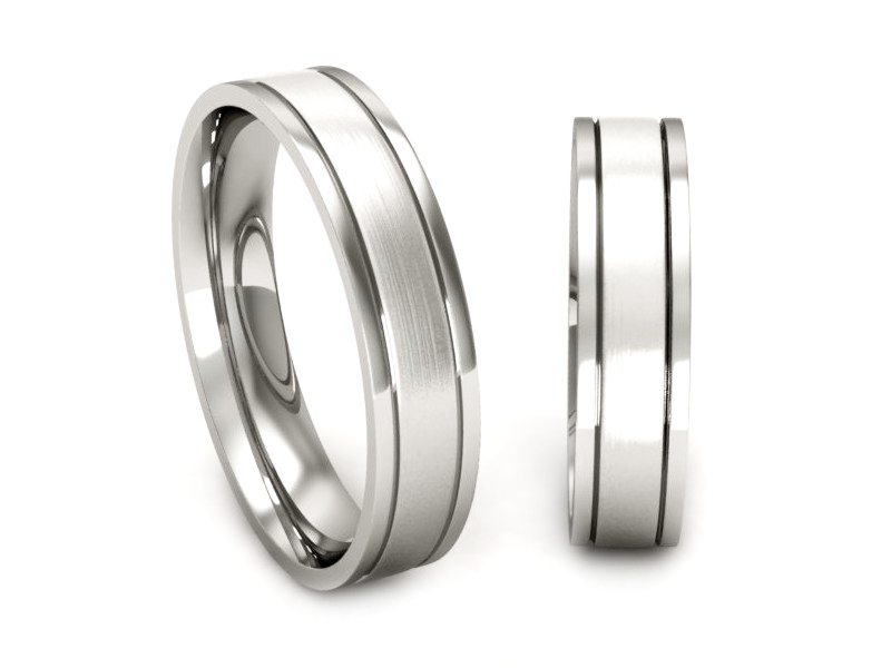 Obrączki białe złoto obrączki klasyczne 585 - P50150T175bmp — zdjęcie 3