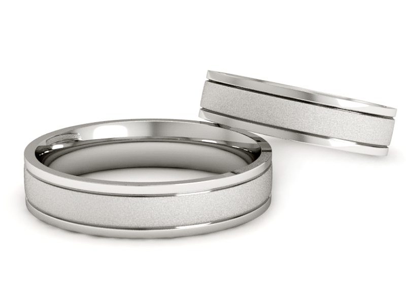 Obrączki białe złoto obrączki klasyczne 585 - P50150T175bms — zdjęcie 2
