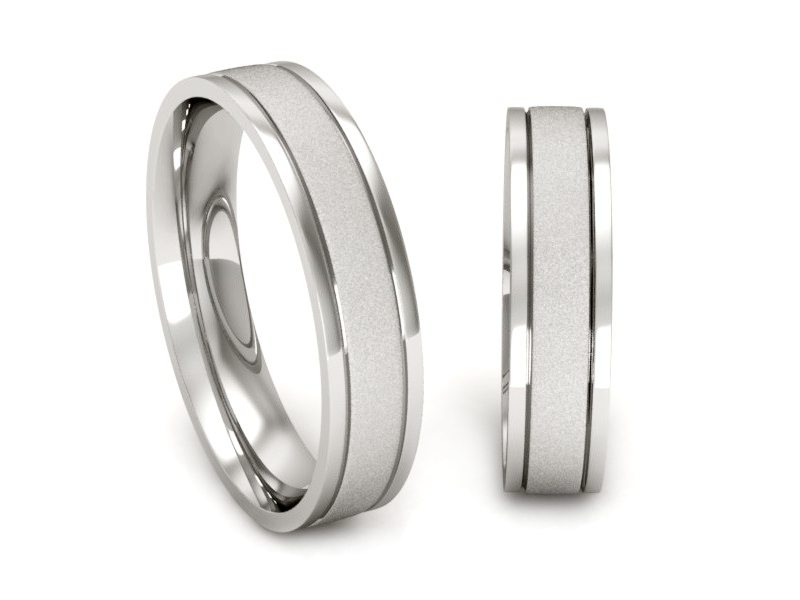Obrączki białe złoto obrączki klasyczne 585 - P50150T175bms — zdjęcie 3