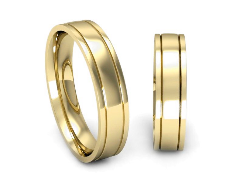 Obrączki żółte złoto obrączki klasyczne 585 - P50150T175z — zdjęcie 3