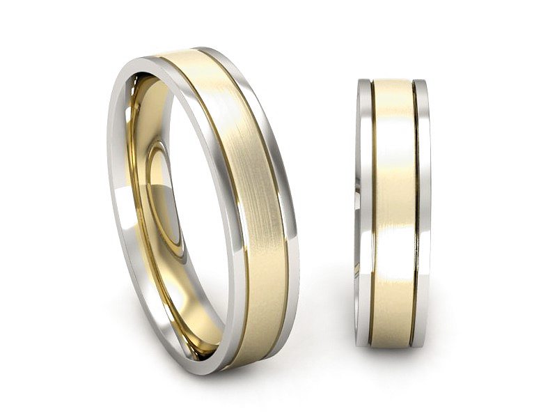 Obrączki biało żółte złoto obrączki złote - P50150T175zbmp — zdjęcie 3