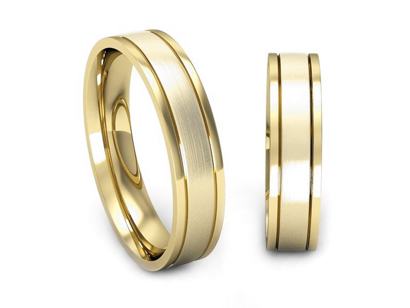 Obrączki żółte złoto obrączki klasyczne 585 - P50150T175zmp — zdjęcie 3