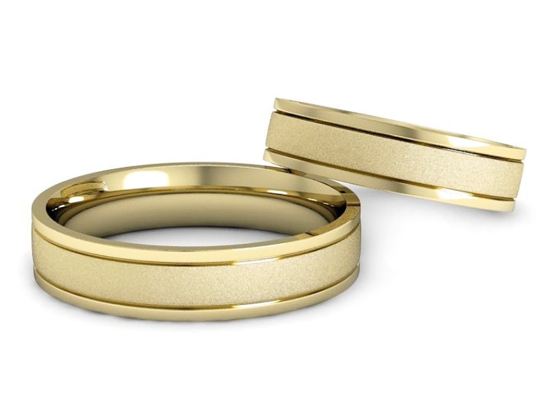 Obrączki żółte złoto obrączki klasyczne 585 - P50150T175zms — zdjęcie 2