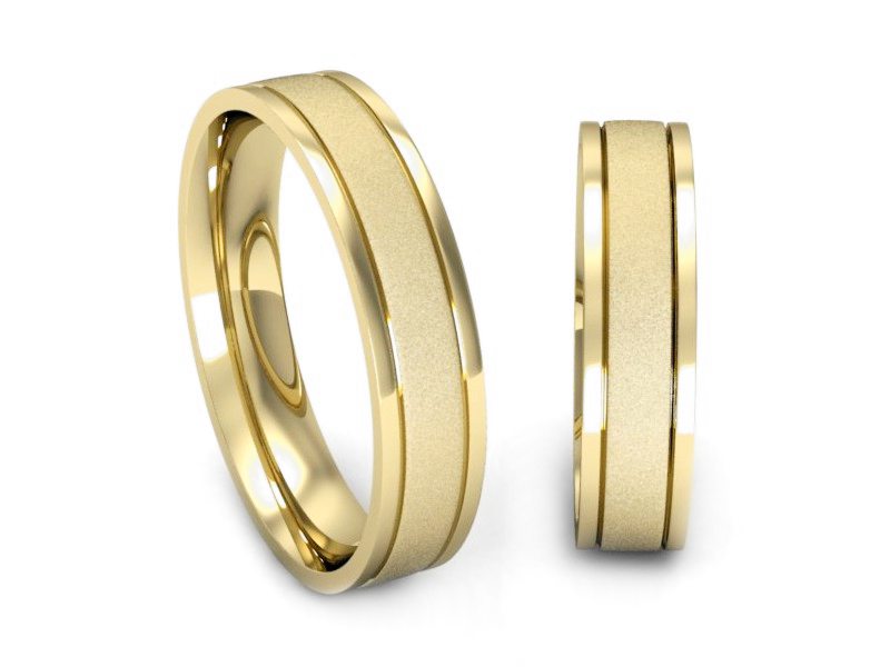 Obrączki żółte złoto obrączki klasyczne 585 - P50150T175zms — zdjęcie 3