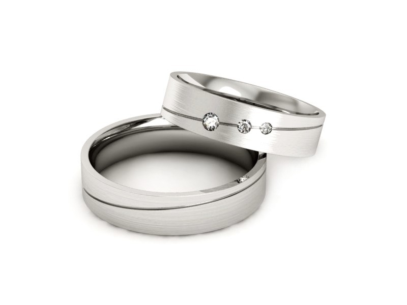 Obrączki złote obrączki z diamentami - P50150T188bmp — zdjęcie 3