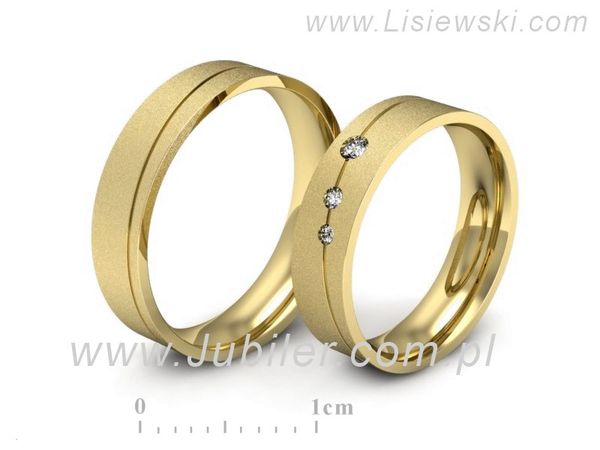 Obrączki ślubne obraczki slubne z brylantami złote żółte 585 - P50150T188zms- 1