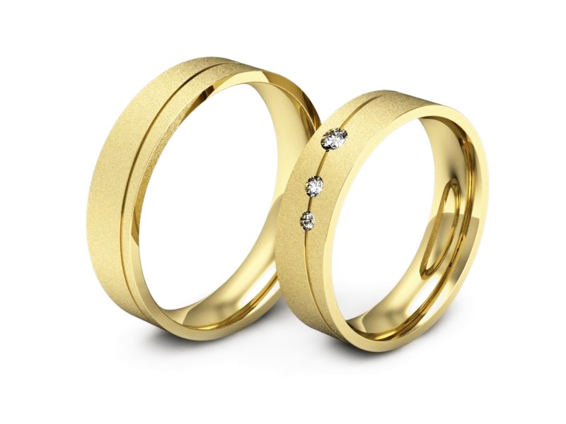 Obrączki slubne z brylantami żółte zloto 585 - P50150T188zms — zdjęcie 3