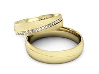 Obrączki ślubne obraczki z diamentami soczewkowe obrączki - P50150T198zms- 2