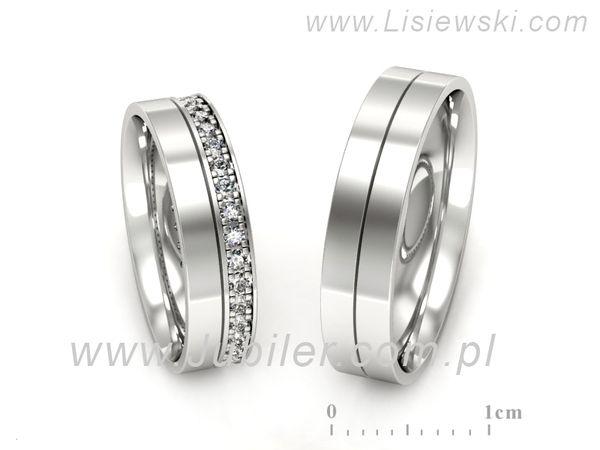 Obrączki ślubne złote obrączki z diamentami zlote obraczki - P50150T201b- 1