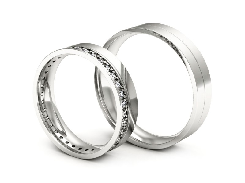 Obrączki złote z diamentami zlote obraczki - P50150T201b — zdjęcie 3