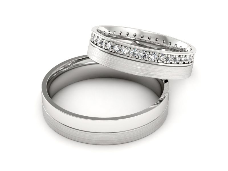 Obrączki złote obrączki z diamentami - P50150T201bmp — zdjęcie 2