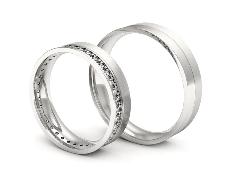 Obrączki złote obrączki z diamentami - P50150T201bmp — zdjęcie 3