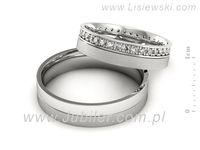 Obrączki ślubne obrączki z białego złota z diamentami złote - P50150T201bms- 2