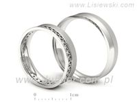 Obrączki ślubne obrączki z białego złota z diamentami złote - P50150T201bms- 3