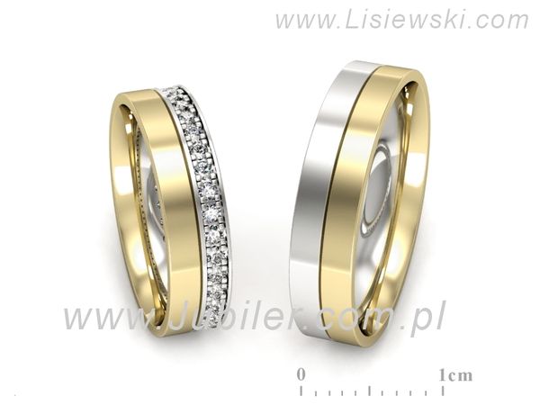 Obrączki ślubne z diamentami dwukolorowe - P50150T201zb- 1