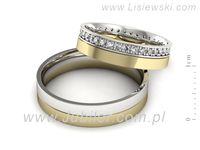 Obrączki ślubne z diamentami dwukolorowe - P50150T201zb- 2