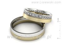 Obrączki ślubne z diamentami dwukolorowe - P50150T201zbmp- 2