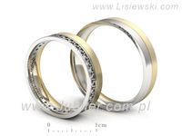 Obrączki ślubne z diamentami dwukolorowe - P50150T201zbmp- 3