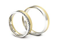Obrączki ślubne z diamentami dwukolorowe - P50150T201zbms- 3