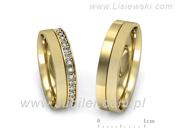 Obrączki ślubne obrączki z diamentami z żółtego złota 585 - P50150T201zms- 1