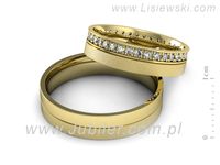 Obrączki ślubne obrączki z diamentami z żółtego złota 585 - P50150T201zms- 2