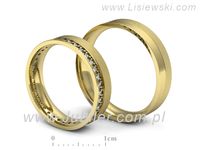 Obrączki ślubne obrączki z diamentami z żółtego złota 585 - P50150T201zms- 3