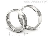 Obrączki ślubne obraczki z diamentami nowoczesne białe 585 - P50150T203b- 3
