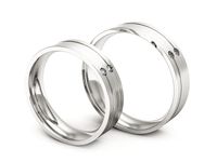 Obrączki ślubne obraczki z diamentami soczewkowe białe 585 - P50150T203bmp- 3