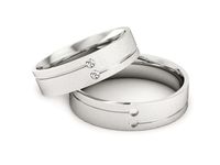 Obrączki ślubne obrączki z białego złota z diamentami złote - P50150T203bms- 2