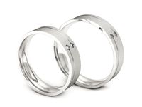 Obrączki ślubne obrączki z białego złota z diamentami złote - P50150T203bms- 3