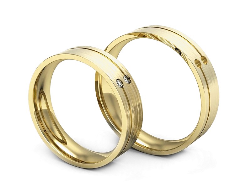Obrączki z diamentami nowoczesne obrączki - P50150T203zmp — zdjęcie 3