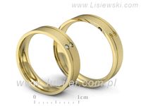 Obrączki ślubne obrączki z diamentami z żółtego złota 585 - P50150T203zms- 3