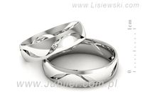 Obrączki ślubne obraczki z diamentem złote białe złoto 585 - P50150T204b- 2