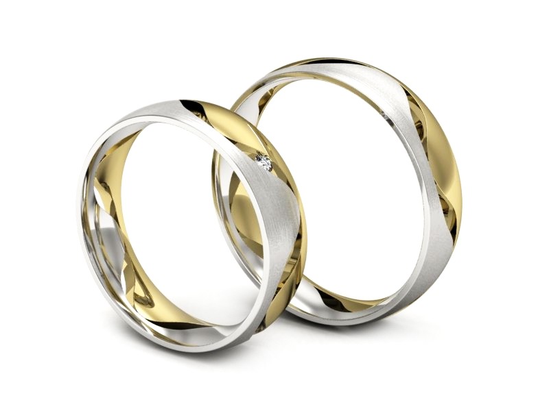Obrączki z brylantem złote obrączki grawer - P50150T204zbmp — zdjęcie 3
