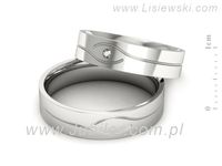 Obrączki ślubne obraczki z diamentem złote białe złoto 585 - P50150T206b- 2