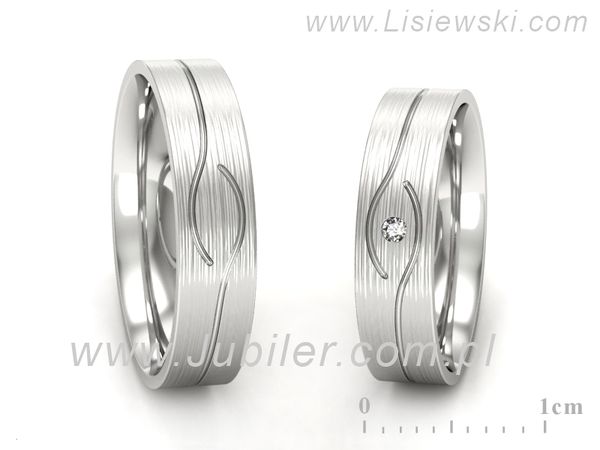 Obrączki ślubne obraczki z diamentem złote białe złoto 585 - P50150T206bmp- 1