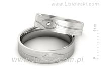 Obrączki ślubne obraczki z diamentem złote białe złoto 585 - P50150T206bmp- 2