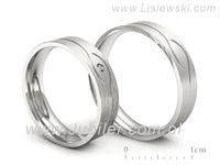 Obrączki ślubne obraczki z diamentem złote białe złoto 585 - P50150T206bmp- 3