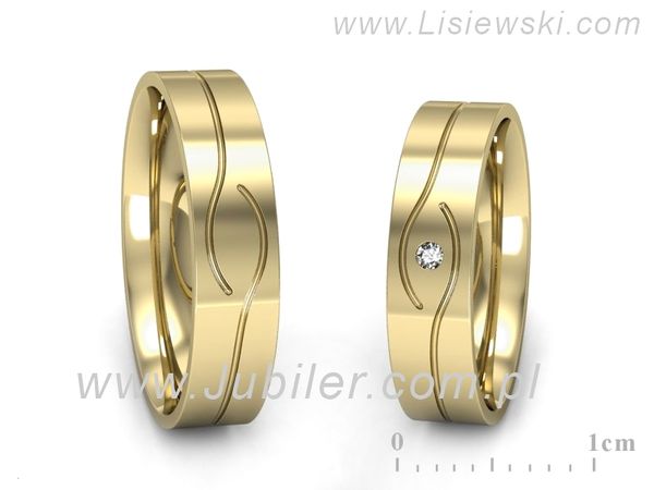 Obrączki ślubne obraczki z diamentem złote żółte złoto 14k - P50150T206z- 1