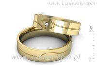 Obrączki ślubne obraczki z diamentem złote żółte złoto 14k - P50150T206z- 2