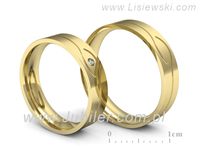 Obrączki ślubne obraczki z diamentem złote żółte złoto 14k - P50150T206z- 3