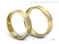 Obrączki ślubne obrączki z brylantem nowoczesne obrączki 585 - P50150T206zmp- 3