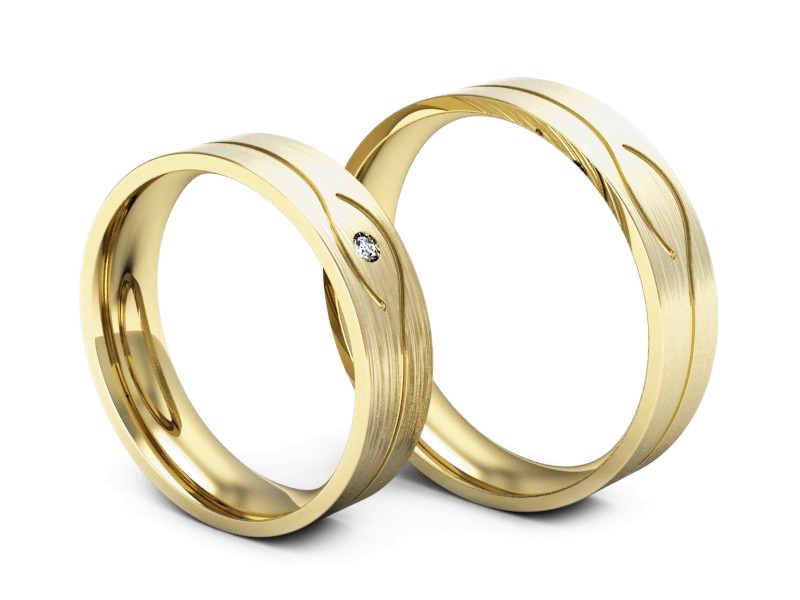 Obrączki z brylantem nowoczesne obrączki 585 - P50150T206zmp — zdjęcie 3